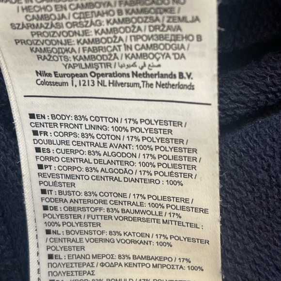 Nike Quarter Zip Tennis Pullover Sweatshirt Navy Blue Size Medium - Picture 9 of 9